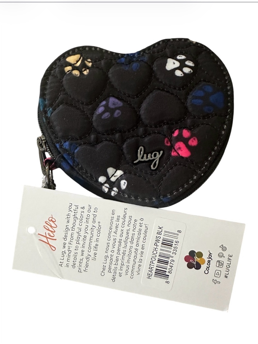 lug Black HeartPouch Paws With Multi-Colored Paws NWT - Picture 3 of 10